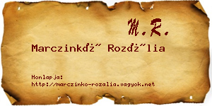 Marczinkó Rozália névjegykártya